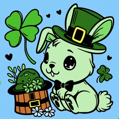 st. patrick's day, bunny.