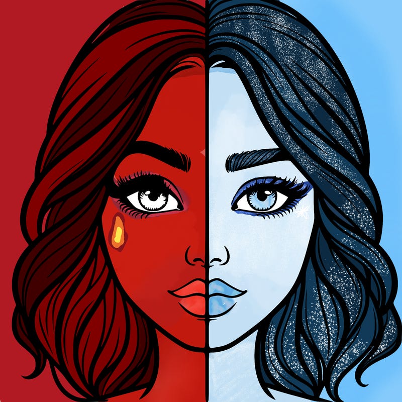 realistic girl split half