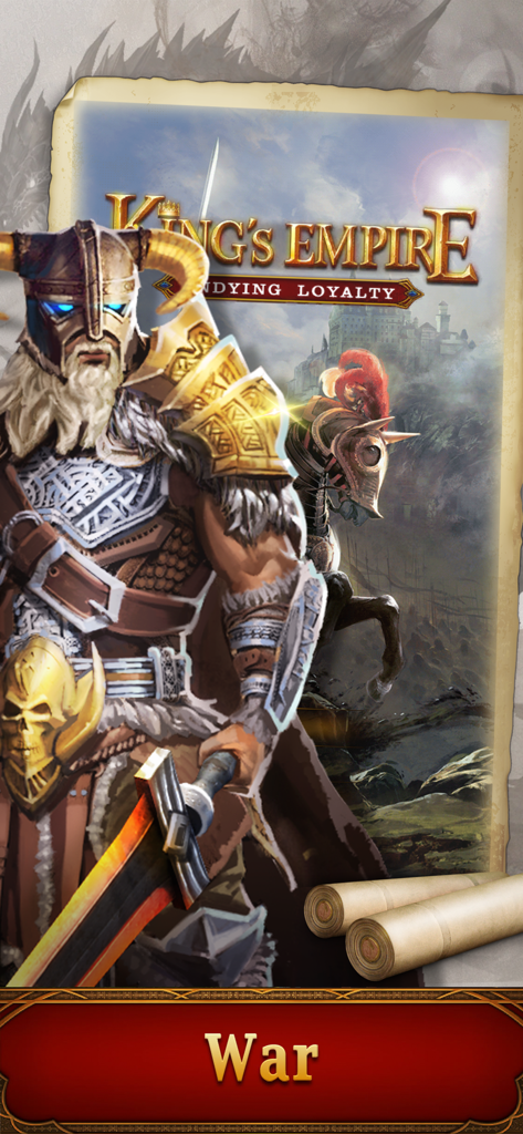 King's Empire - Medieval warrior with a horned helmet and sword in Kings Empire strategy game