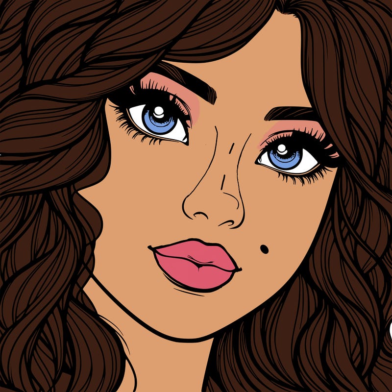 beautiful realistic girl close up to the camera with wavy hair,