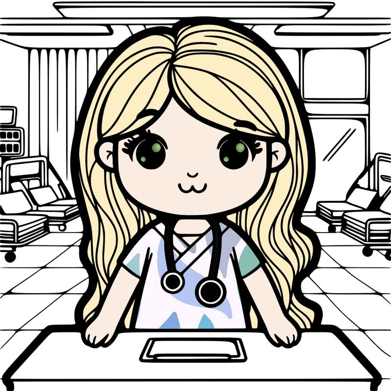 girl at hospital with long hair