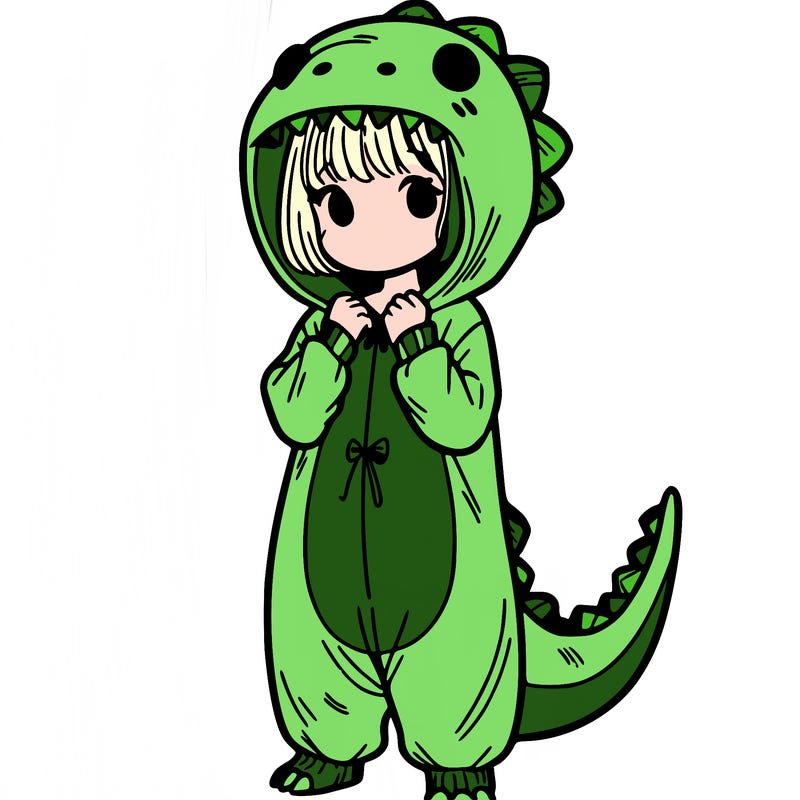 dino onesies on girl