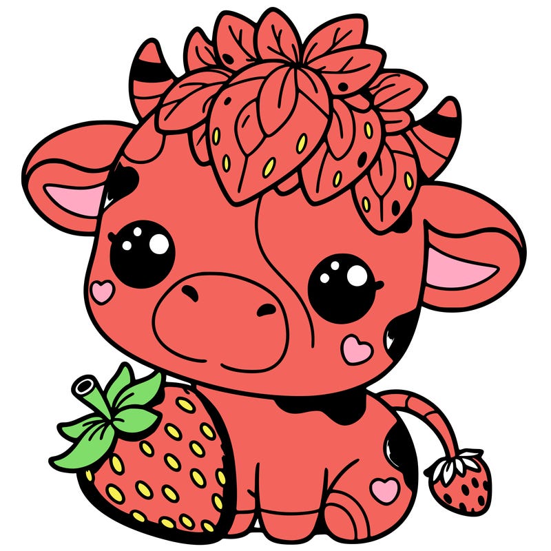 cute strawberry cow