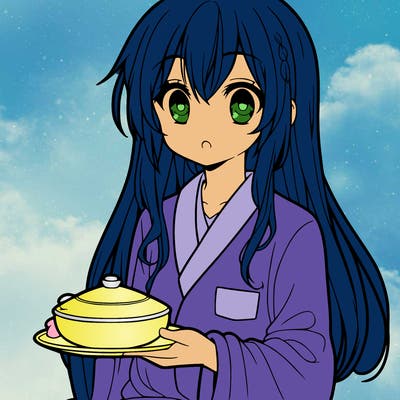 anime girl with a piyama