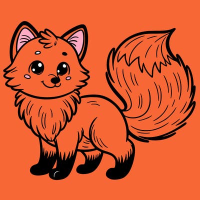 fox with a bushy tail