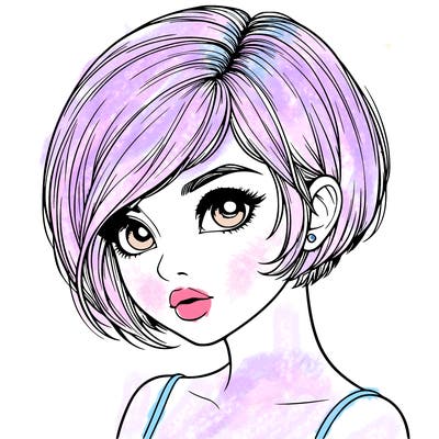 realistic girl with really short hair