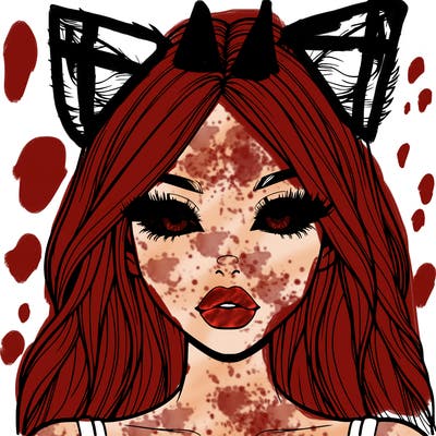 realistic girl with fox ears and realistic lips