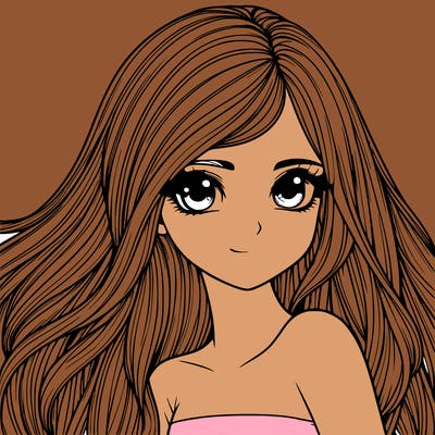 realistic girl pretty long hair