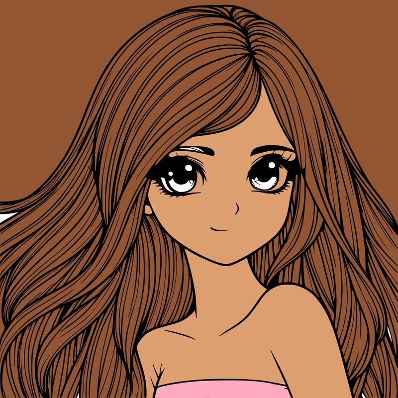 realistic girl pretty long hair