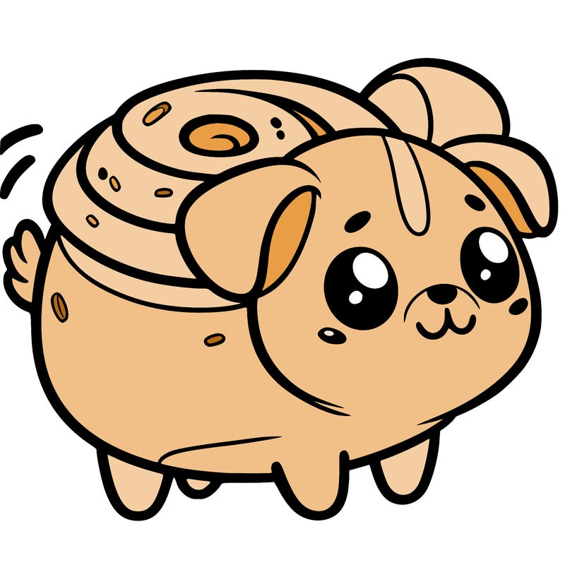 cute dog named cinnamon roll