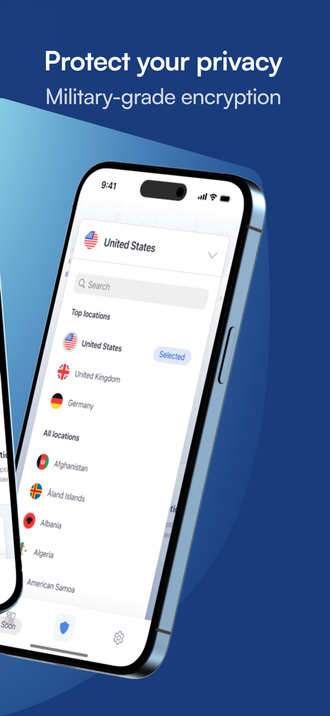 Interfaz de la aplicación Urban VPN Premium que muestra una lista de ubicaciones de servidores globales en un iPhone