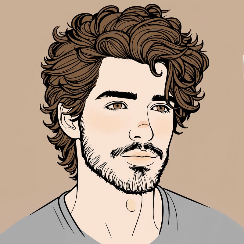 realistic man with fluffy hair