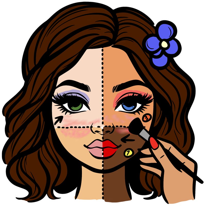 a face made to draw makeup on