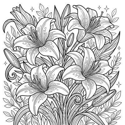 Discover the intricate beauty of spring with this stunning daylilies coloring page designed for adults. Featuring delicate floral patterns and abundant foliage, it offers a perfect escape for mindfulness and creativity.