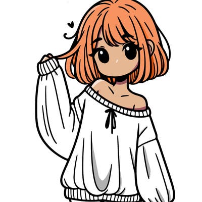 girl in baggy sweater hanging off her shoulder