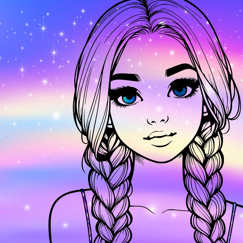 realistic girl with braids
