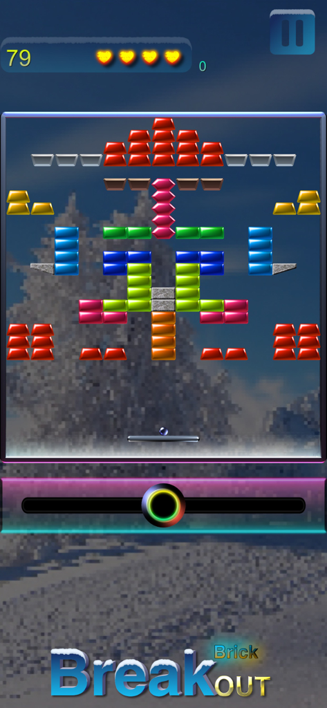 Break Brick Out - Fun to break - Break Brick Out mobile arcade game level with colorful polygon bricks
