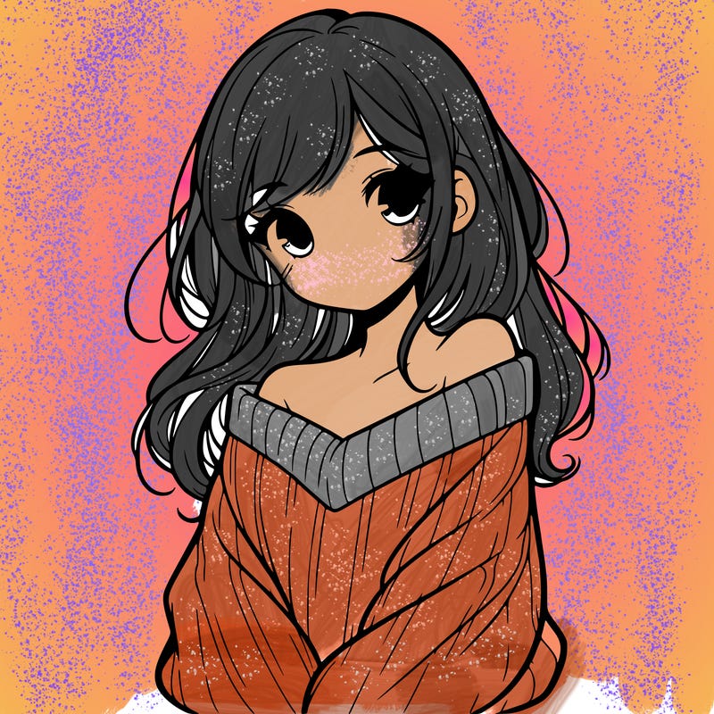 shy pretty girl wearing a sweater that is falling off one shoulder portrait