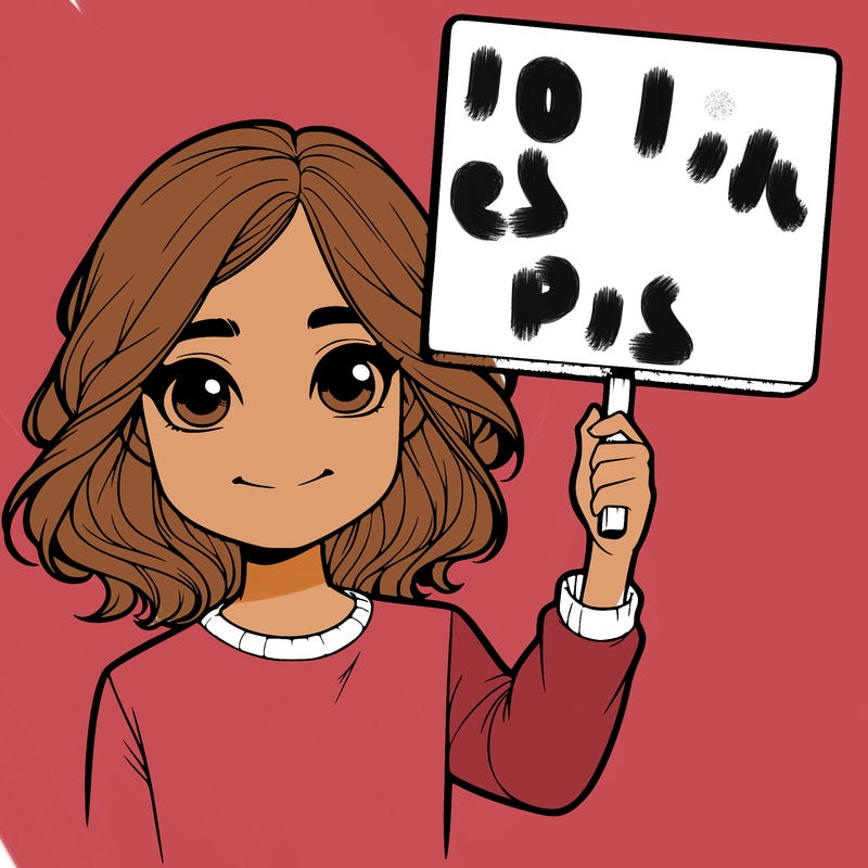 realistic girl holding up a sign