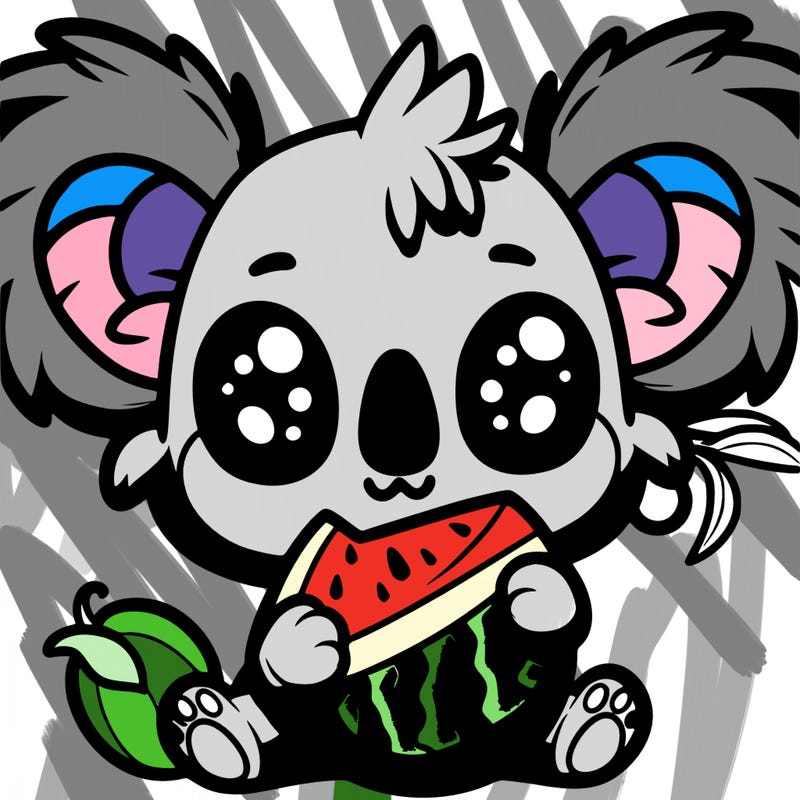 disney stitch holding a watermelon