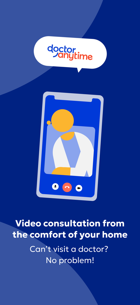 Doctoranytime - Doctoranytime app interface showing a video consultation with a healthcare professional