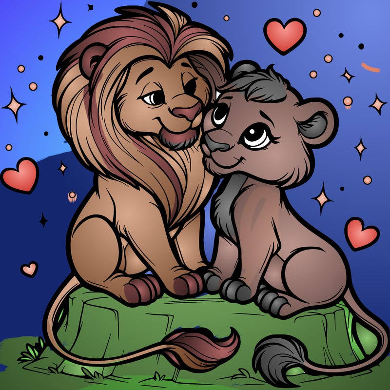 lion and lioness inlove