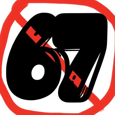 the numbers 67
