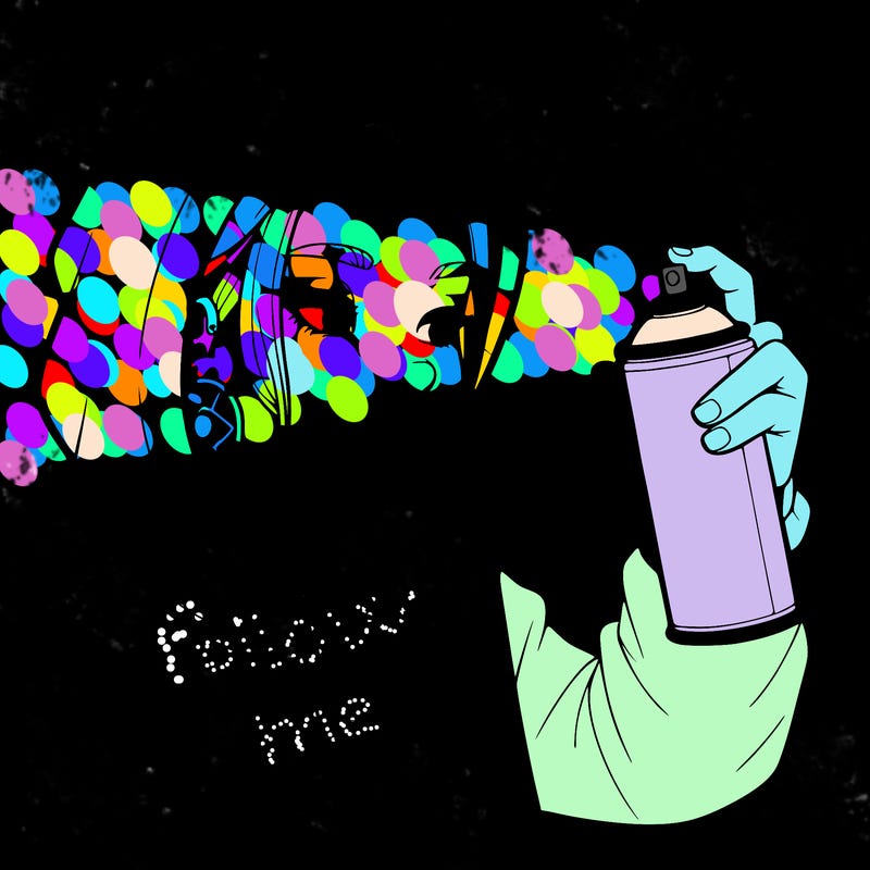 a realistic girl, spray painting