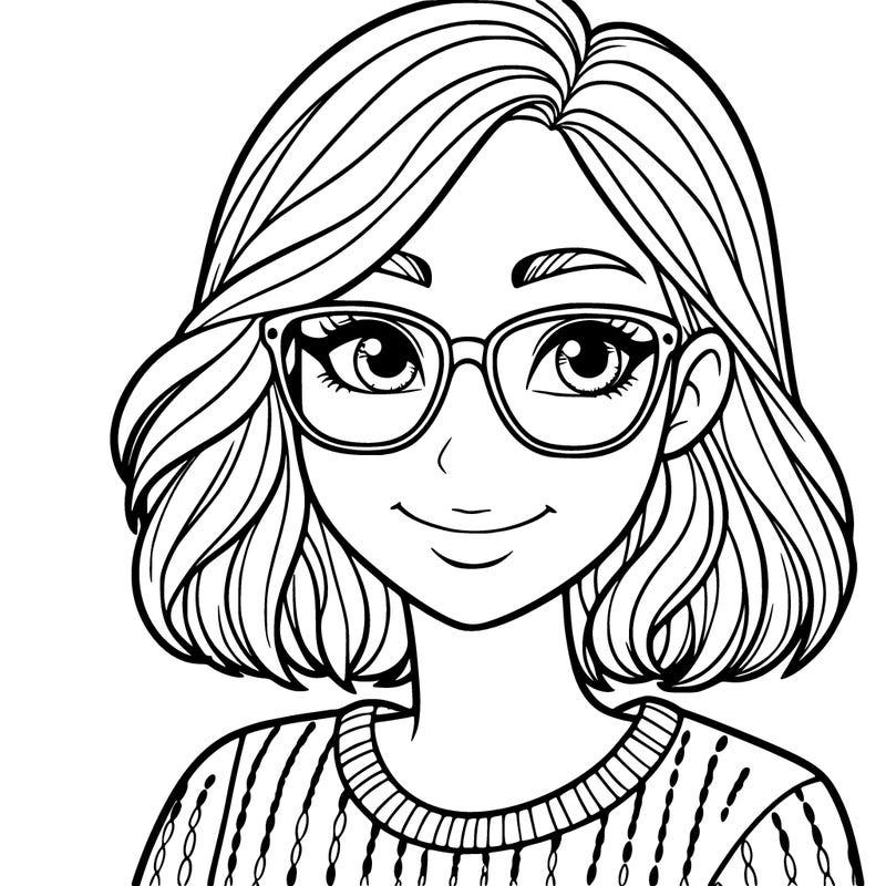 a woman with glasses