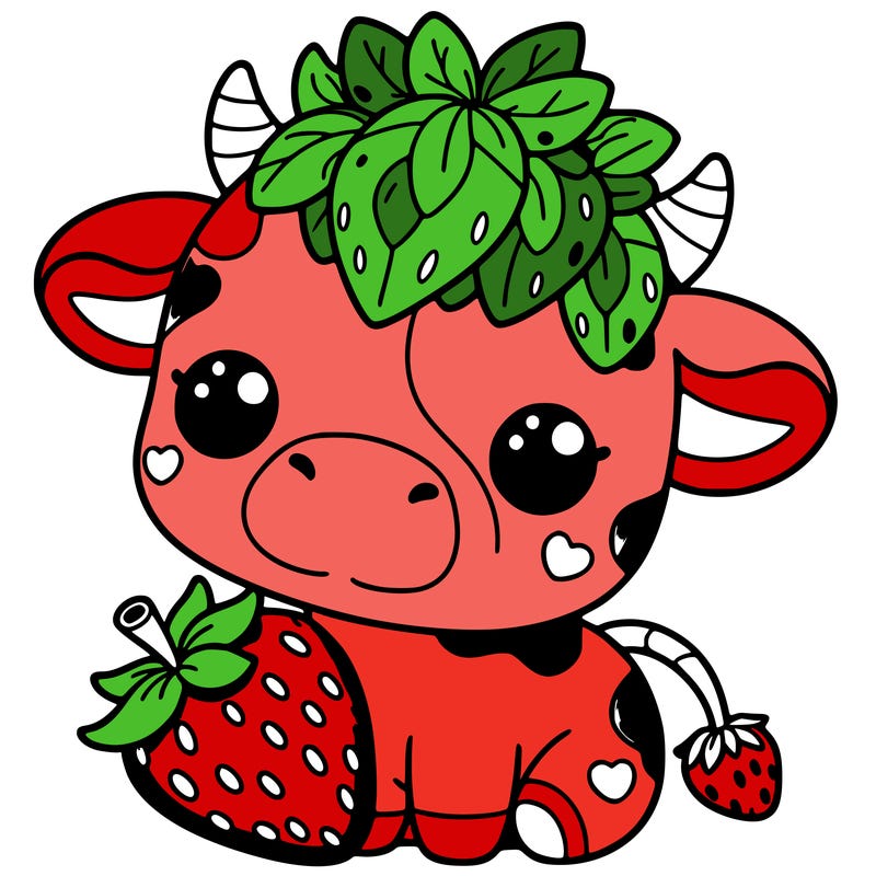 cute strawberry cow