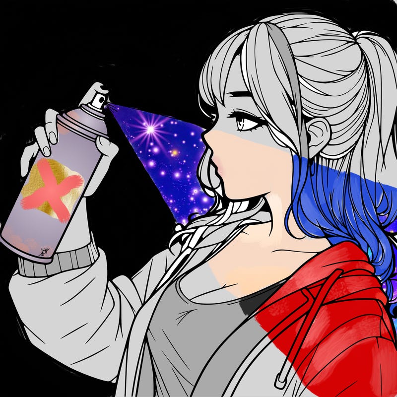 a realistic girl spray, painting