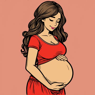 woman heavily pregnant realistic
