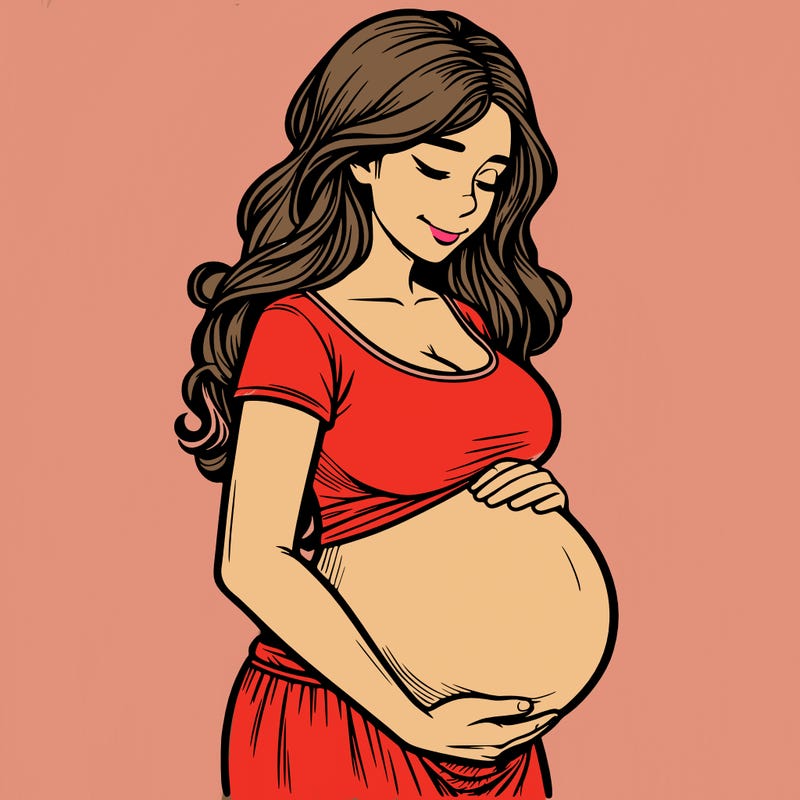 woman heavily pregnant realistic