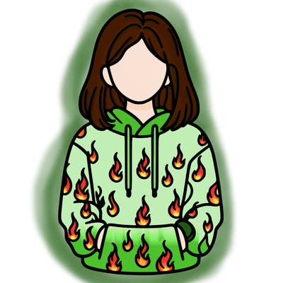 woman with fire hoodie