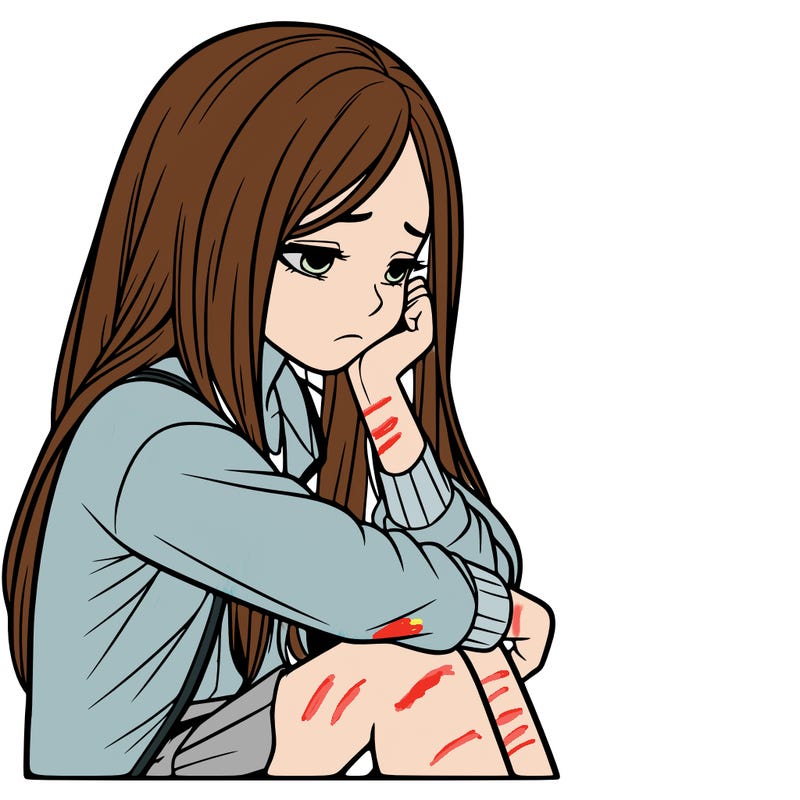 a realistic girl with depression