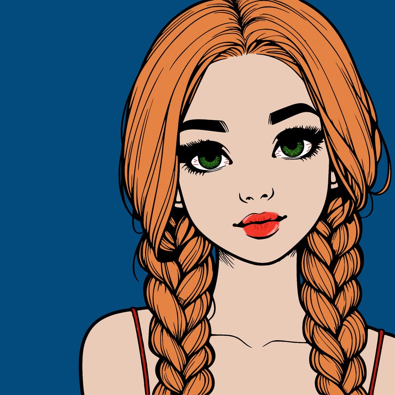 realistic girl with braids