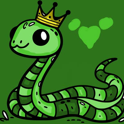a snake with a crown