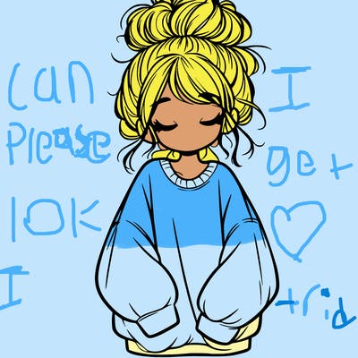 girl with baggy sweatshirt and messy bun