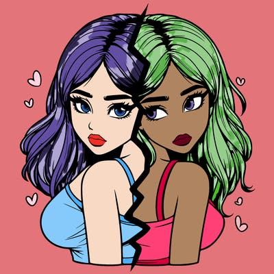 realistic girl split