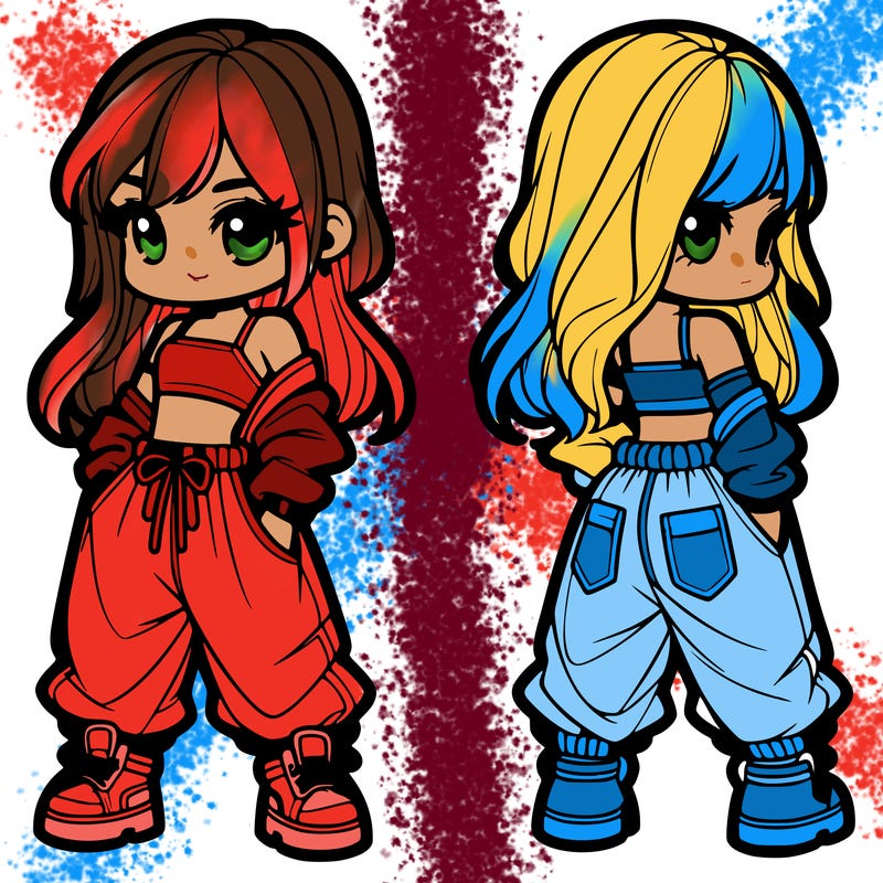 girl in crop top and baggy pants