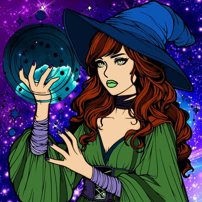 realistic women sorcerer using magic