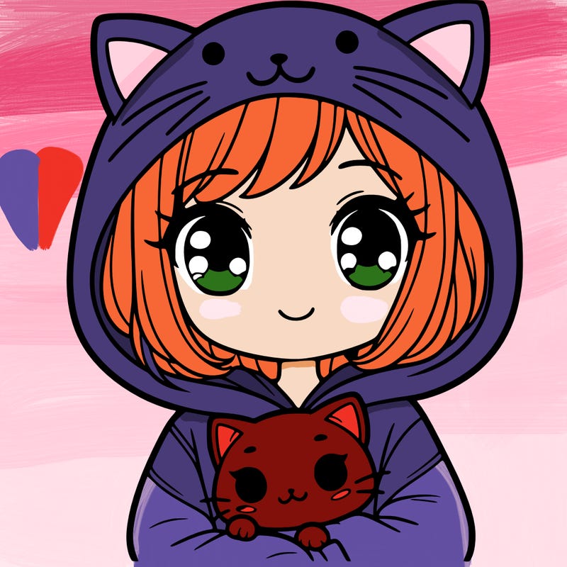 girl with cat hoodie
