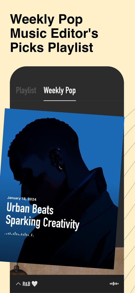 Dtd Playlist-Daily Mood Music - Interface Dtd Playlist Weekly Pop Music Editors Picks mostrando a arte da capa Urban Beats
