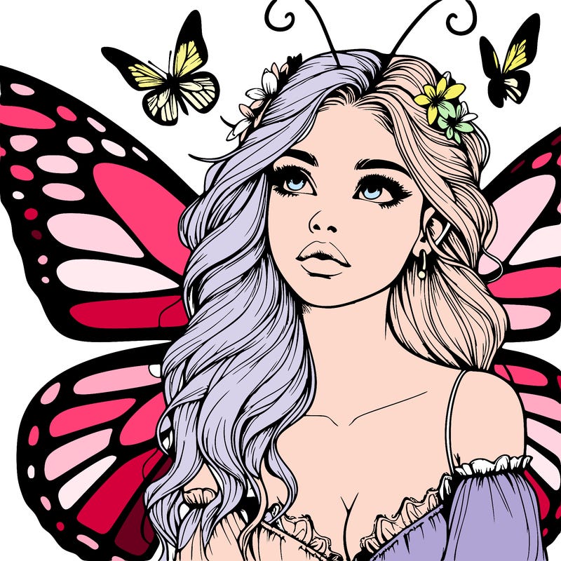 butterfly fairy realistic girl