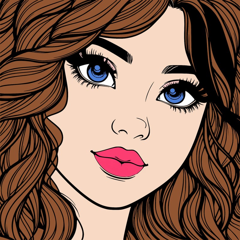 beautiful realistic girl close up to the camera with wavy hair,