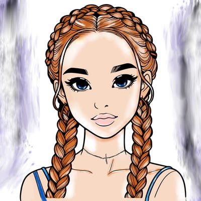 realistic girl with braids