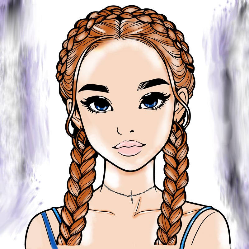 realistic girl with braids