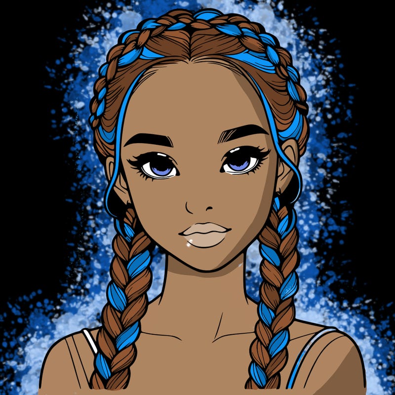 realistic girl with braids