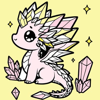 little cute crystal dragon
