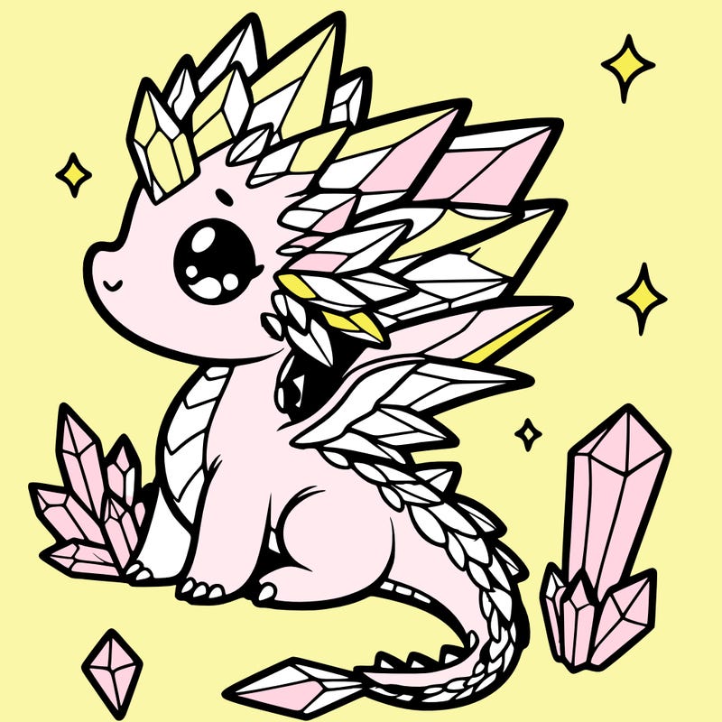 little cute crystal dragon